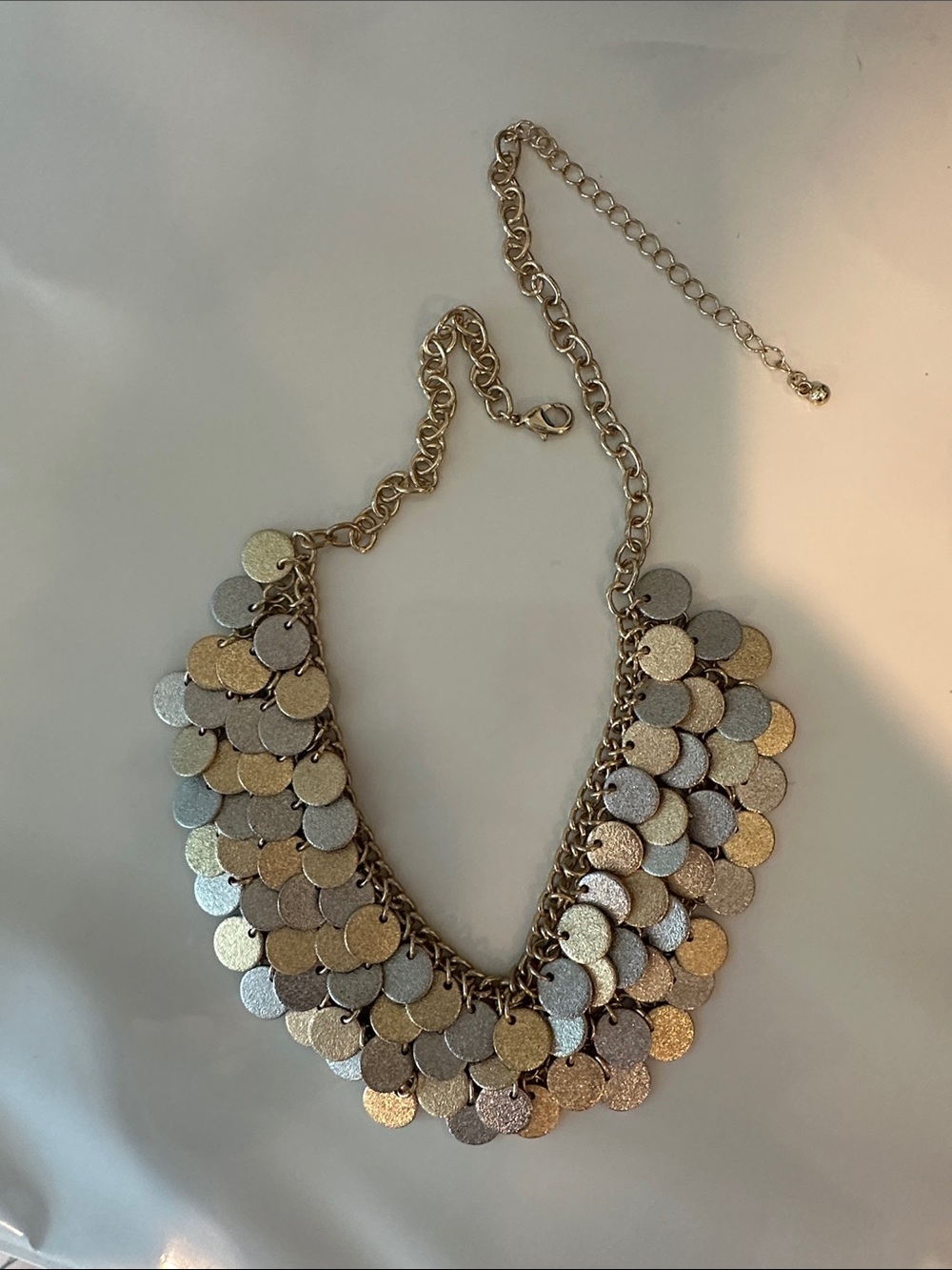 Coin Disc Statement Necklace - Gold, Silver, Bronze